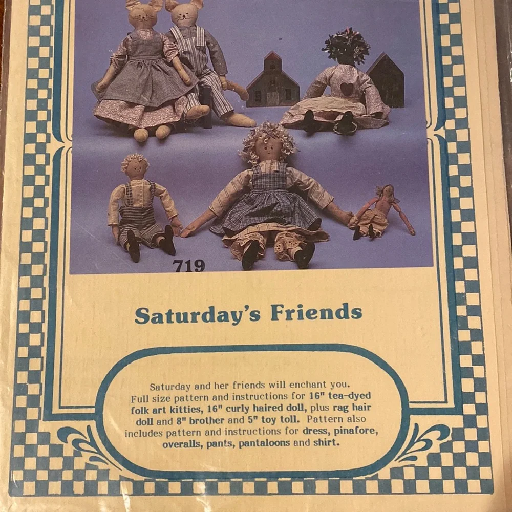 NEW Buttermilk Creek Country Pattern Saturday Friends Dolls Uncut Cottageco…